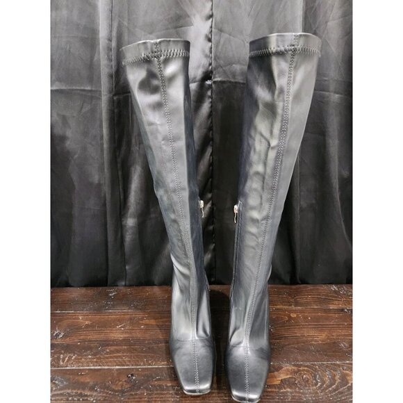 Charlotte Russe Black Knee High Heeled Boots Sz. 8 - Picture 5 of 8